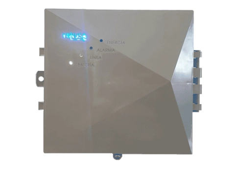 Yonusa ey12000127p - energizador para solución de cerco eléctrico con salida de 12000v y 3500 metros lineales  sin interface soporta módulo  wifi y batería de respaldo