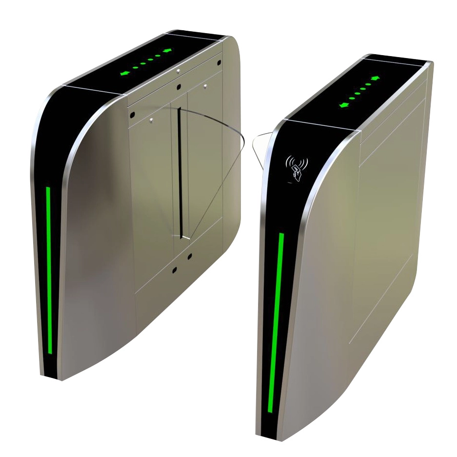 Zkteco fbl300 - barrera peatonal tipo flap bidirecc.  2 chasis acero sus304 aleta de acrílico 110v 35 personas x min carril 60 cm exterior protegido 2 millones de ciclos 5 pares de infrarrojos  no cuenta con lectores y panel