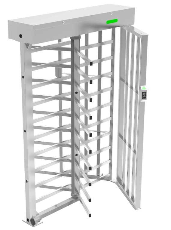 Zkteco fht3300 - torniquete modular de altura completa, acero inoxidable sus304, ip54, compatible con 110  220 vca, 3 barras de giro, alta durabilidad (1 millón de ciclos), capacidad de 20 personas por minuto