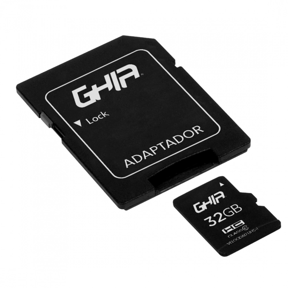 Memoria ghia 32 gb tipo micro sd clase 10 con adaptador