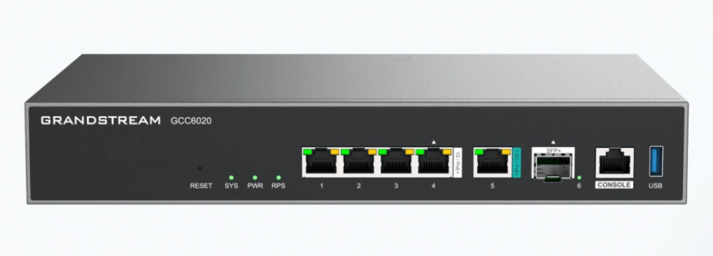 Dispositivo de convergencia de redes gcc6020  router vpn  firewall de próxima generación  ip pbx  switch de red  4 puertos gigabit ethernet  1 puerto sfp+ 10 gigabit  1 puerto 2.5 gigabit  administración en la nube gdms