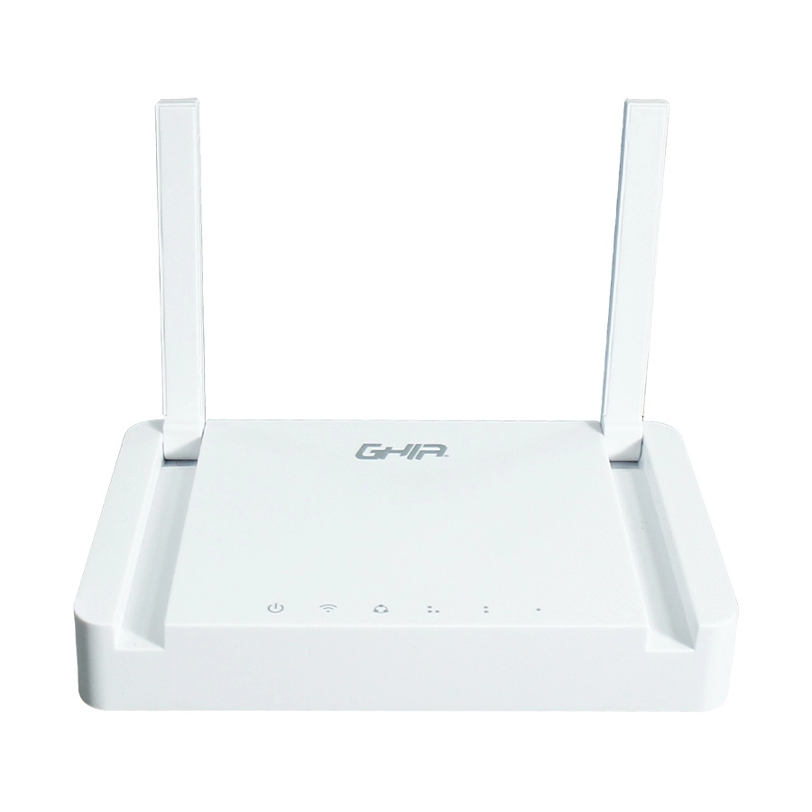 Router inalambrico ghia compacto 300mbps 802.11n/g/b multimodo access point repetidor wisp 3 puertos lan 10/100 1 puerto wan 10/100 2 antenas fijas externas 5dbi