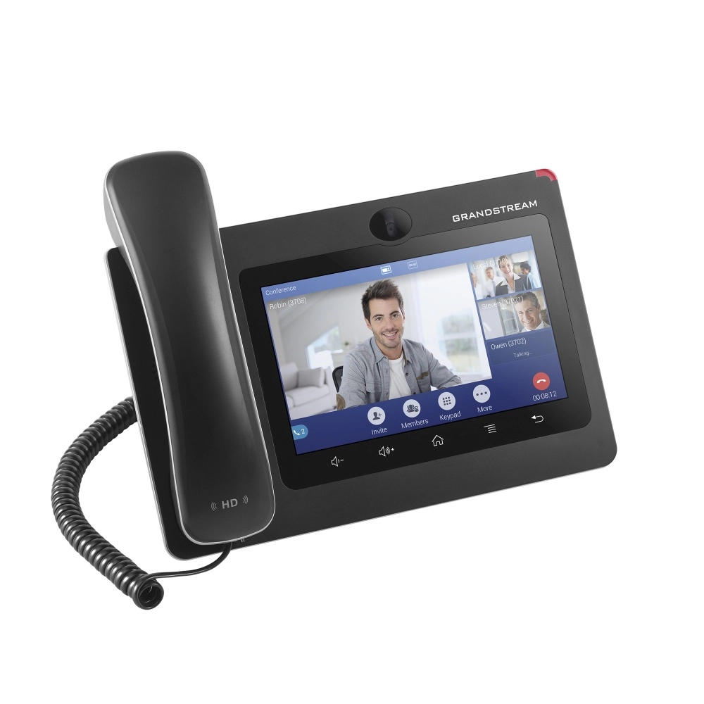 Telefono ip android de videoconferencia gigabit con 16 cuentas sip,pantalla tactil capacitiva de 7 pulgadas,audio hd,wifi doble banda,bluetooth.