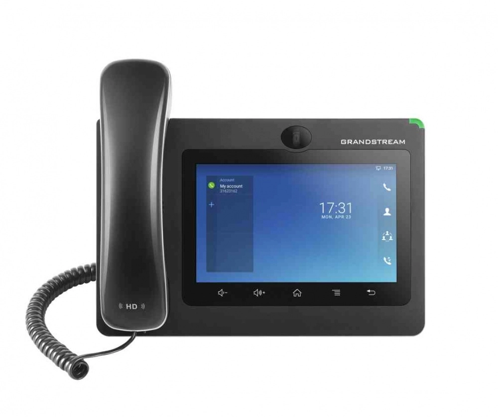 Telefono ip android de videoconferencia gigabit con 16 cuentas sip,pantalla tactil capacitiva de 7 pulgadas,audio hd,wifi doble banda,bluetooth.