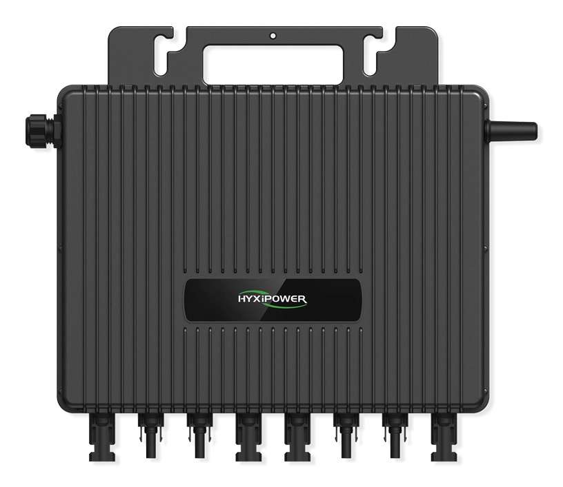 Hyxipower hyxm2000s - microinversor residencial  potencia salida 2000w  comunicación sub-1g  conexión hasta 4 módulos protección ip67  diseño tipo gancho  plug & play