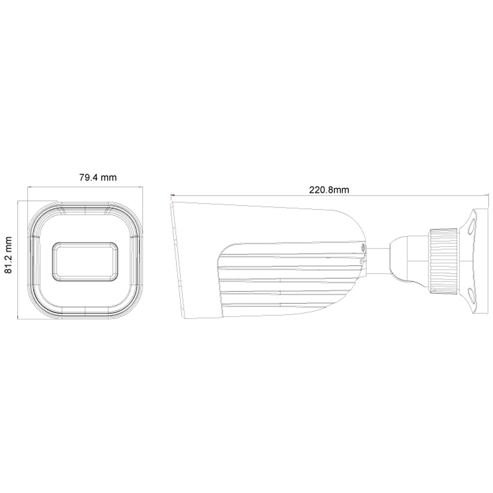 Camara-hd, bala, 8mp, ir-40mts(3 led array), lente motorizado-2.8-12mm, 4en1, ip67.