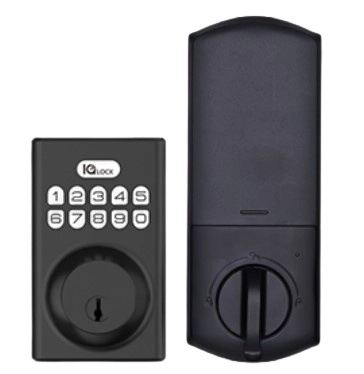 Qolsys iqdlk-pgk-mb cerradura con botón pulsador - cerradura inteligente powerg, color negro mate ( matted black )