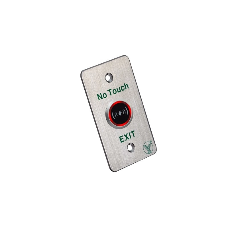 Yli isk841bled - botón de salida sin contacto, indicador led, acero inoxidable, 12 vcc, función ncno, distancia de detección y retardo del relevador ajustables