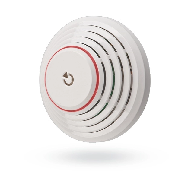 Detector bus combinado de humo y temperatura, utilizado para detectar riesgo de incendio en el interior de edificios residenciales o comerciales. cuenta con una sirena para indicar una alarma de incendio, tanto del propio detector como de cualquier otro detector de incendio que haya en el sistema.