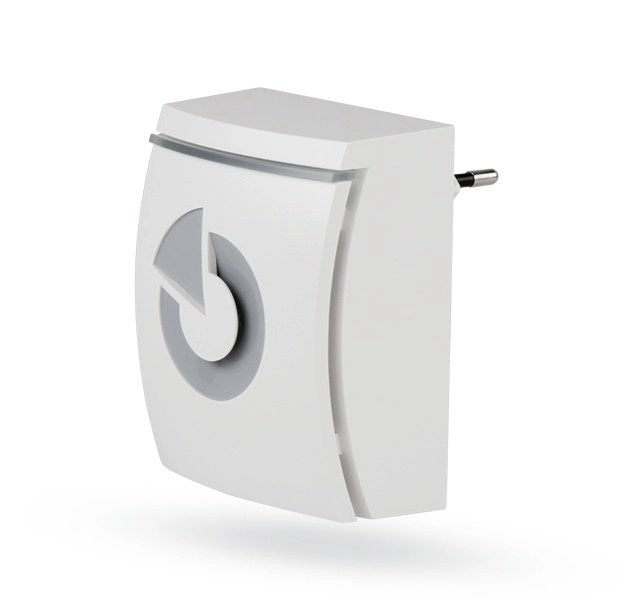 Sirena interna inalambrica para enchufe ac, el producto es un dispositivo inalambrico del sistema jablotron 100+. esta diseñado para indicar alarmas en el interior inmuebles. tambien puede ser utilizado para otras indicaciones acusticas como activacion de salidas pg, retrasos de entradasalida o tiemble de puerta.