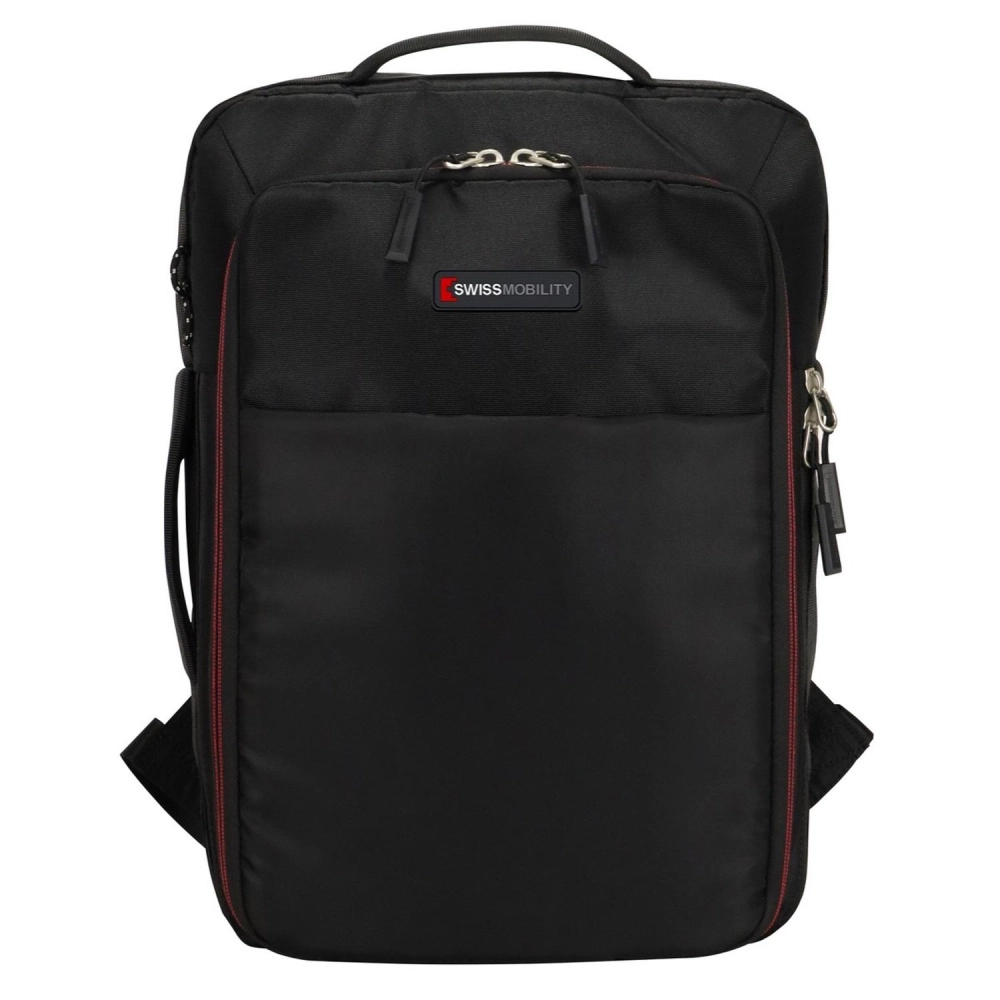 Mochila swissmobility jack 17 2 cierres principales expansión porta calzado y bebidas incluidos doble asa color negro