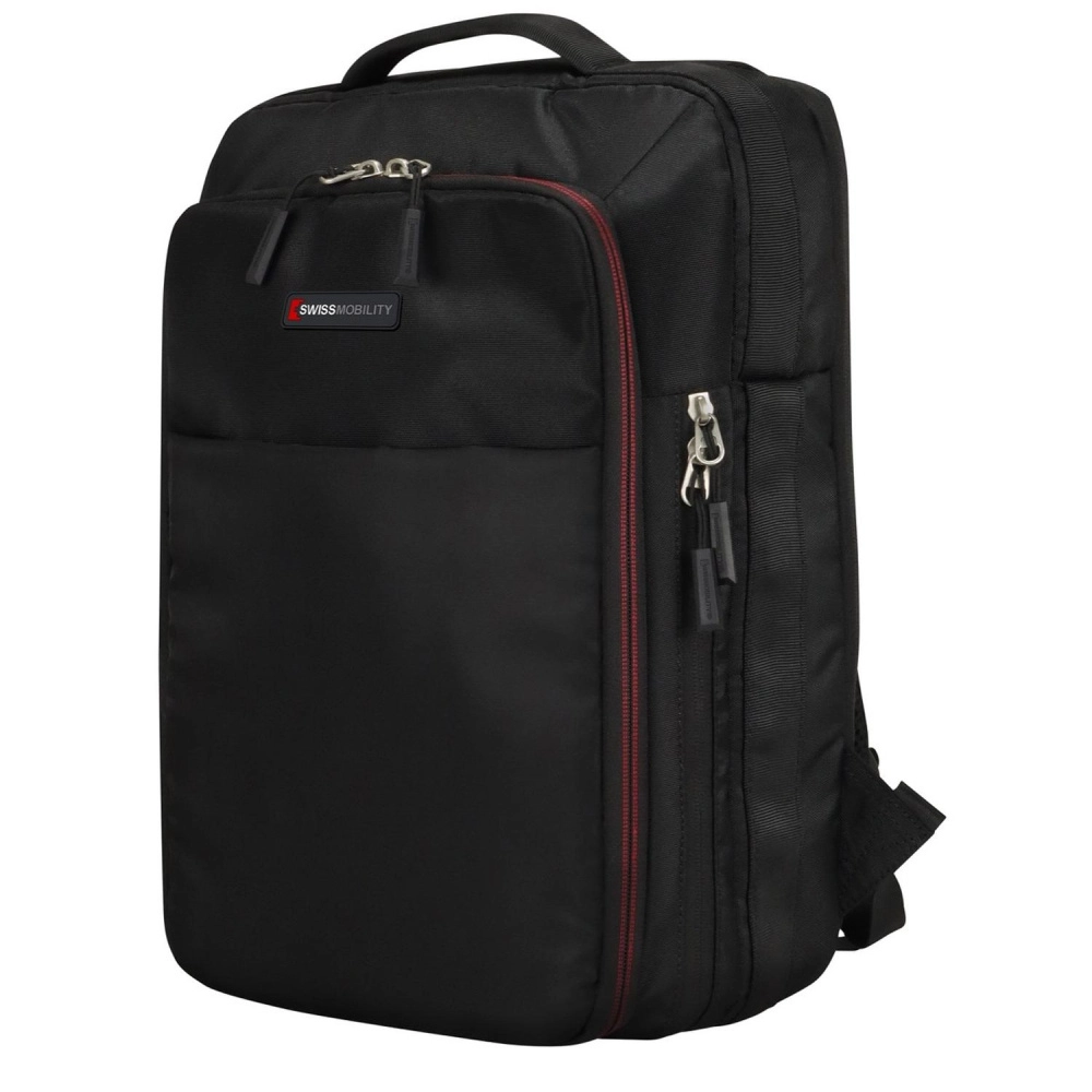 Mochila swissmobility jack 17 2 cierres principales expansión porta calzado y bebidas incluidos doble asa color negro