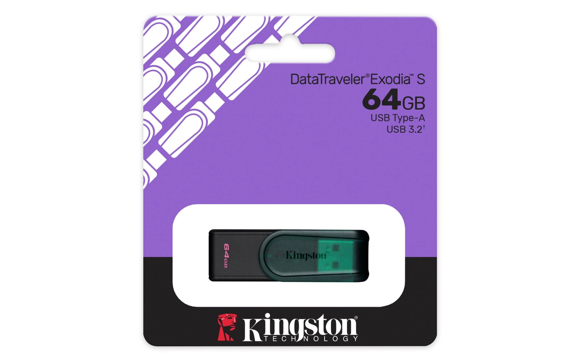 Memoria usb kingston datatraveler exodia s 64gb 3.0 gen 1 tapa giratoria green