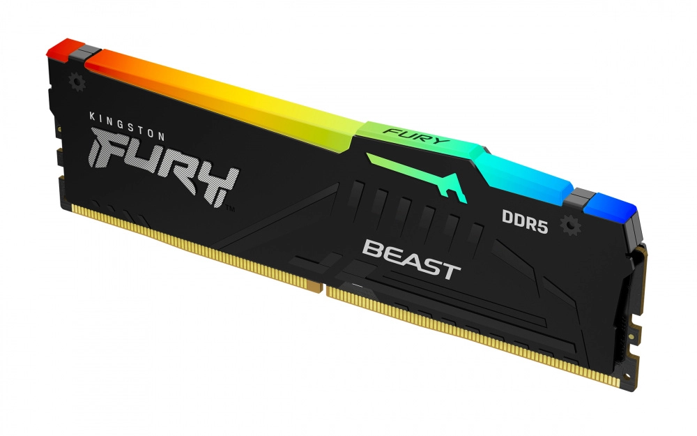 Memoria dimm ddr5 kingston (kf556c36bbea-64)  64gb (1x64gb) 5600mhz, cl36, fury beast rgb