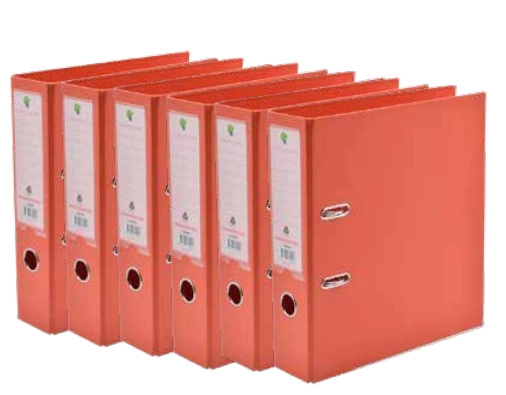 Techmakro kit 6 carpetas de carton forrada de pvc salmon parchivo