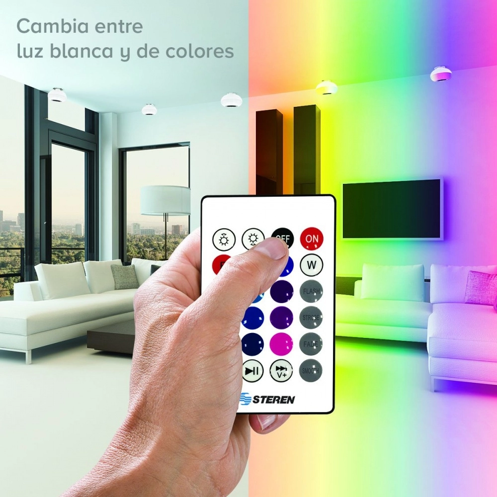 Foco steren led rgb decorativo con bocina bluetooth 6 w