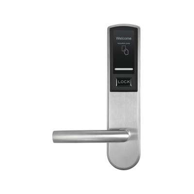 Zkteco lh3000l - cerradura izquierda para hotel con tecnología mifare 13.56 mhz, compatible con puertas de 40 a 55 mm de grosor, 2 pestillos de seguridad, fabricada en acero inoxidable, capacidad de registro de 224 eventos