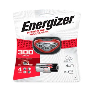 El faro led ligero energizer vision hd funciona con 3 baterías max aaa energizantes (baterías incluidas)
potente haz alcanza hasta 55 metros y emite hasta 300 lúmenes con tecnología led de última generación
cambi