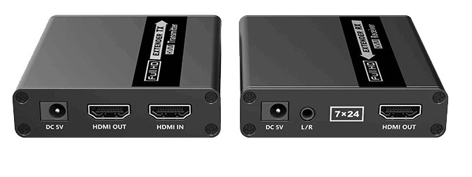 Saxxon lkv223 - kit extensor de video hdmi resolucion 1080p 60 hz hasta 70 metros con cat6 6a 7  cero latencia loop hdmi soporta hdr infra rojo de 2 vías salida de audio