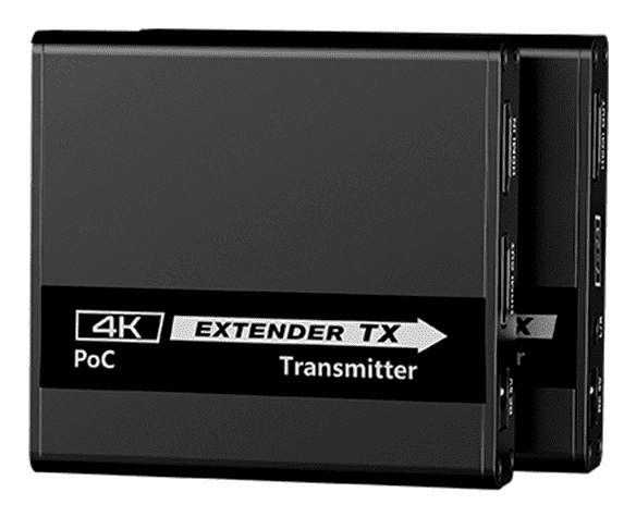 Saxxon lkv223p - kit extensor de video hdmi resolucion 4k 60 hz hasta 70 metros con cat6 6a 7 cero latencia loop hdmi soporta hdr infra rojo de 2 vias salida de audio se energiza solo el transmisor