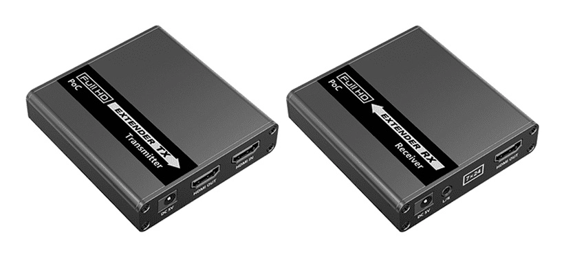 Saxxon lkv223p - kit extensor de video hdmi resolucion 4k 60 hz hasta 70 metros con cat6 6a 7 cero latencia loop hdmi soporta hdr infra rojo de 2 vias salida de audio se energiza solo el transmisor