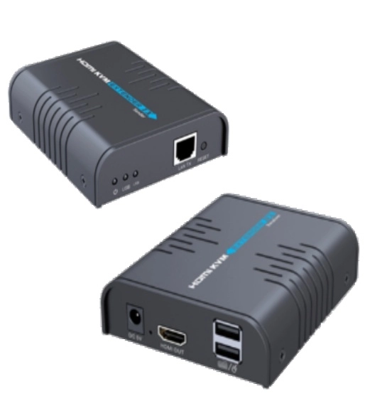 Saxxon lkv373kvm- kit extensor hdmikvm para hasta 120 metros resolución 1080p@60hz  soporta cableado con cat 5e y 6 30 hz 2 puertos usb para conectar teclado yo mouse 5 vcd plug and play punto a punto o punto multipunto con switch