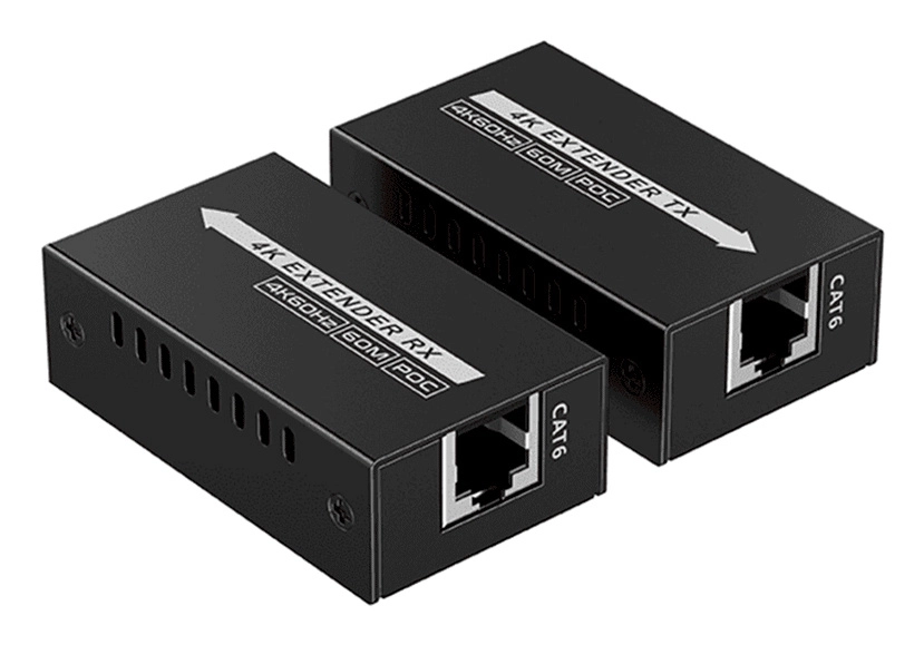 Saxxon lkv410p- kit mini extensor hdmi cable utp recomendado cat 6 6a 60 metros  resolucion 4k@60hz poc se energiza solamente el transmisor