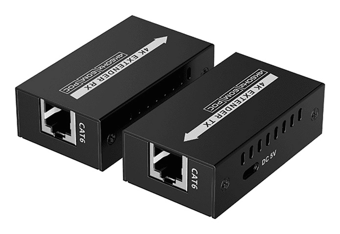 Saxxon lkv410p- kit mini extensor hdmi cable utp recomendado cat 6 6a 60 metros  resolucion 4k@60hz poc se energiza solamente el transmisor