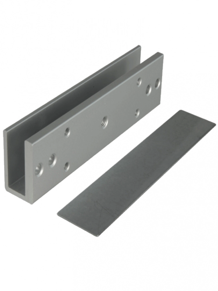 Zkteco lmb120u - soporte de montaje para puertas de vidrio sin marco, tipo u, aluminio anodizado, compatible con cerradura magnética lm120