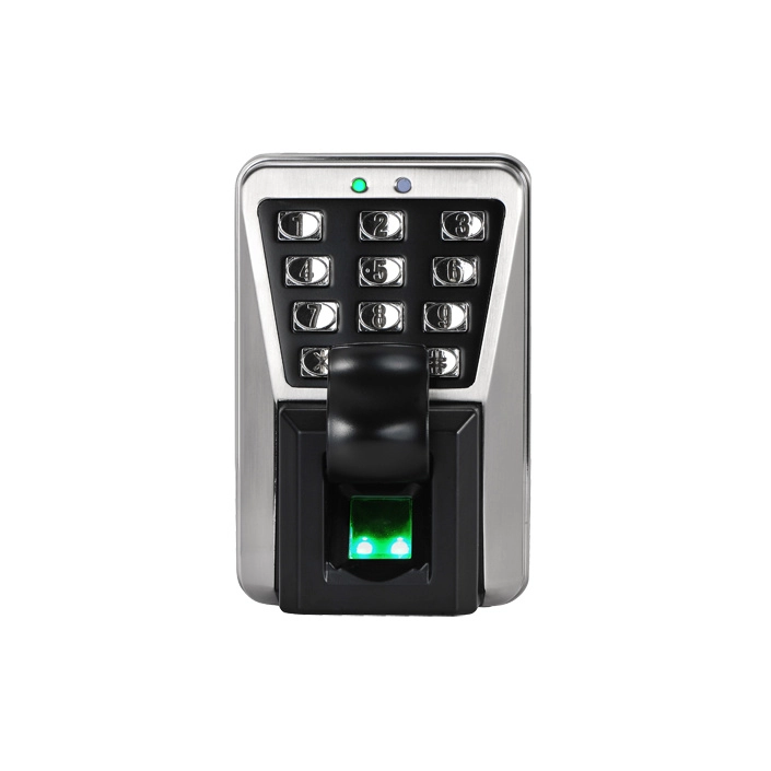 Zkteco ma500pak - control de acceso profesional de huella  tarjeta y password para exterior con ip65   incluye contrachapa magnética lm2805 de 200kg  soporte de fijación zl  botón de salida no touch