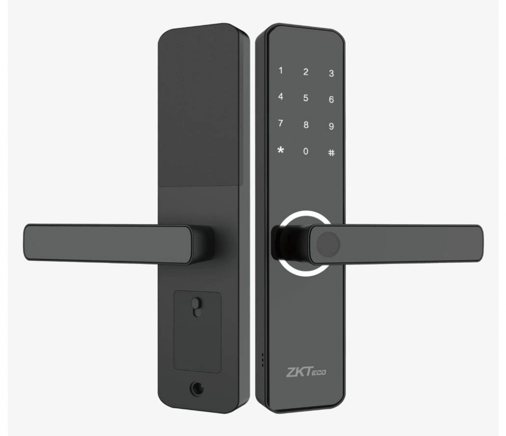 Zkteco ml100 - cerradura inteligente bidireccional con sensor de huella digital  codigos aleatorios con app  300 usuarios  wifi  compatible con zsmart
