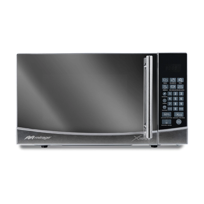 Mirage horno de microondas xwave 2.0 lts (0.7 ft3), acabado espejo, color silver, membrana tactil