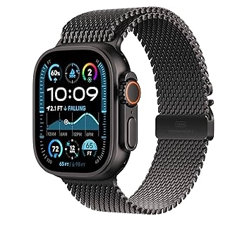 49mm black titanium milanese loop - medium