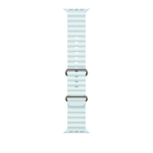 49mm ice blue ocean band - natural titanium finish