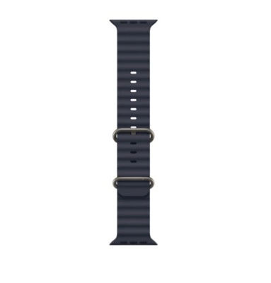 49mm navy ocean band - natural titanium finish