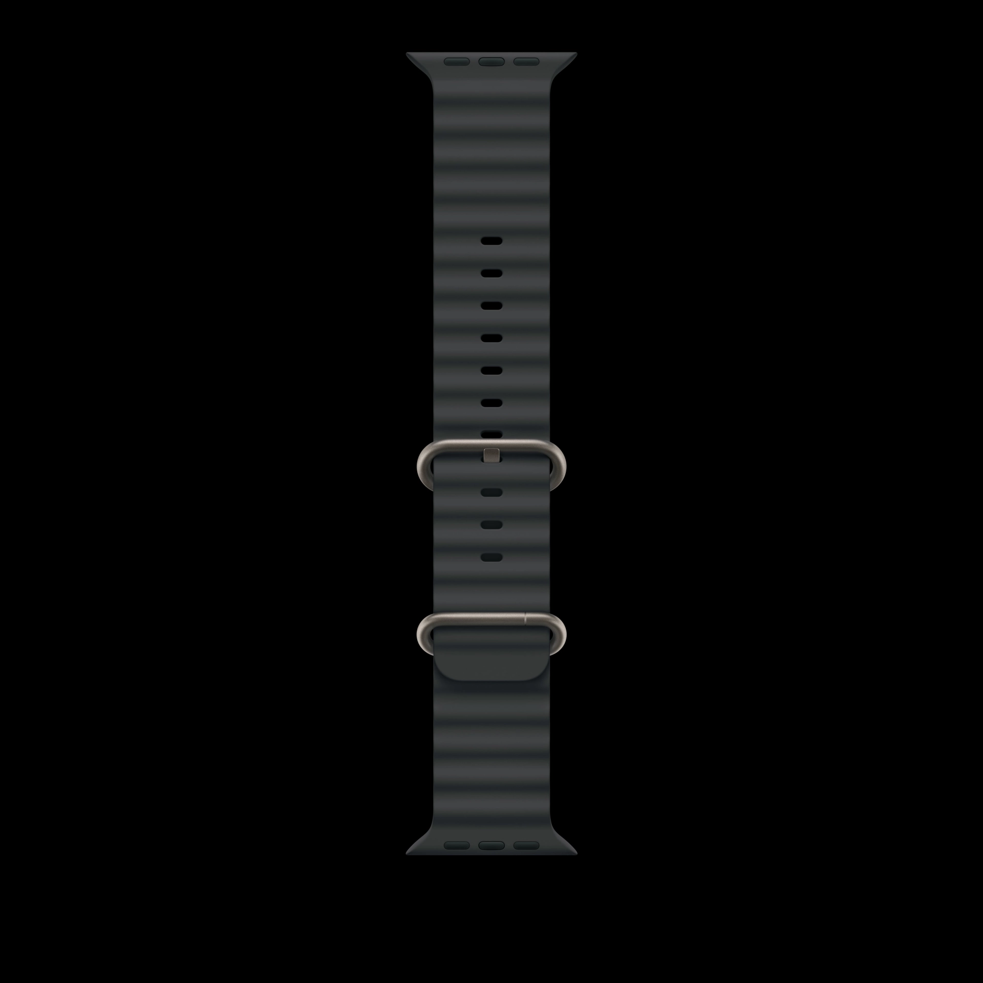 49mm black ocean band - natural titanium finish