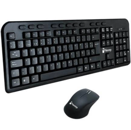 Teclado y mouse nextep ne-415 inalámbrico usb negro velocidad del mouse 1 - 000 dpi 3 botones 104 teclas  utiliza 1 batería aaa conectividad windows ios