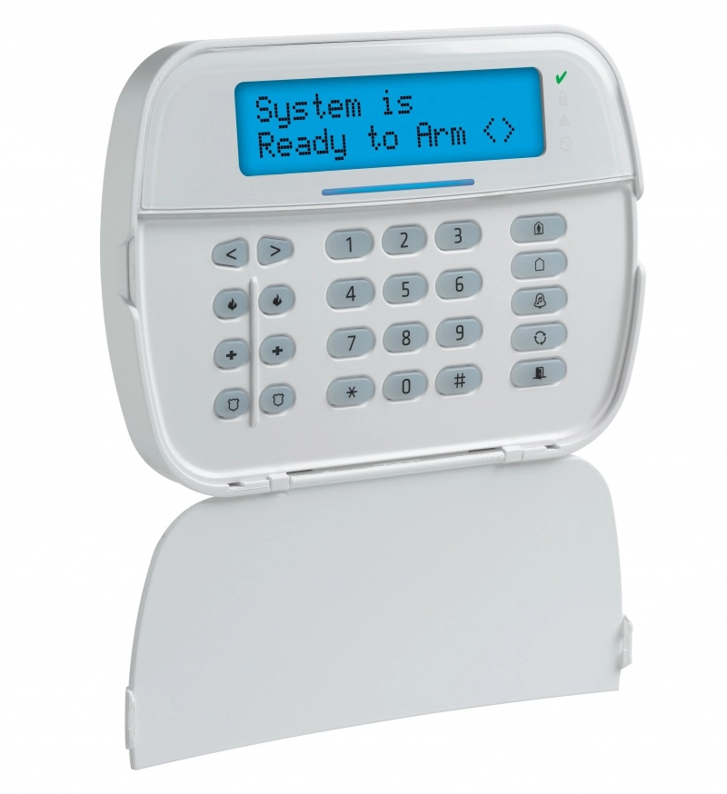 Dsc neo-lcd-sb -paquete serie neo con panel hs2032 de 8 zonas cableadas expandible a 32  teclado alfanumérico hs2lcdn  sensor pir lc-200 cableado  2 contactos cableados  transformador  gabinete gtvcmx003  sin batería