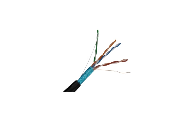Saxxon oftpcat5ecope305n - bobina de cable ftp cat5e 100% cobre 305 metros blindado color negro uso exterior ideal para cableado de redes de datos y video cert iso9001 ul  rosh