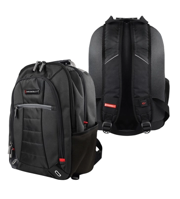 Mochila swissmobility olten 17 3 cierres principales y bolsillo frontal porta botellas color negro