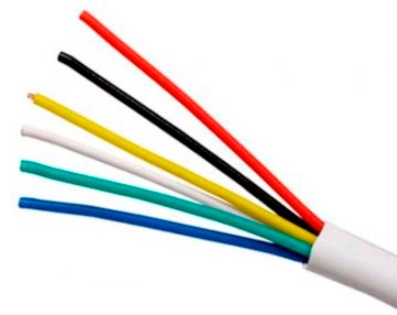 Saxxon owac6100j - cable de alarma  6 conductores  cca calibre 22  awg  100 metros  recomendable para control de acceso  videoportero  audio  reforzado
