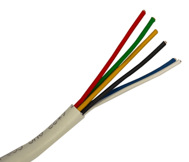 Saxxon owac6305jf - bobina de cable para alarma de 6 conductores cca 305 metros uso interior material retardante a la flama color blanco recomendado para alarmas, control de acceso, videoporteros y audio