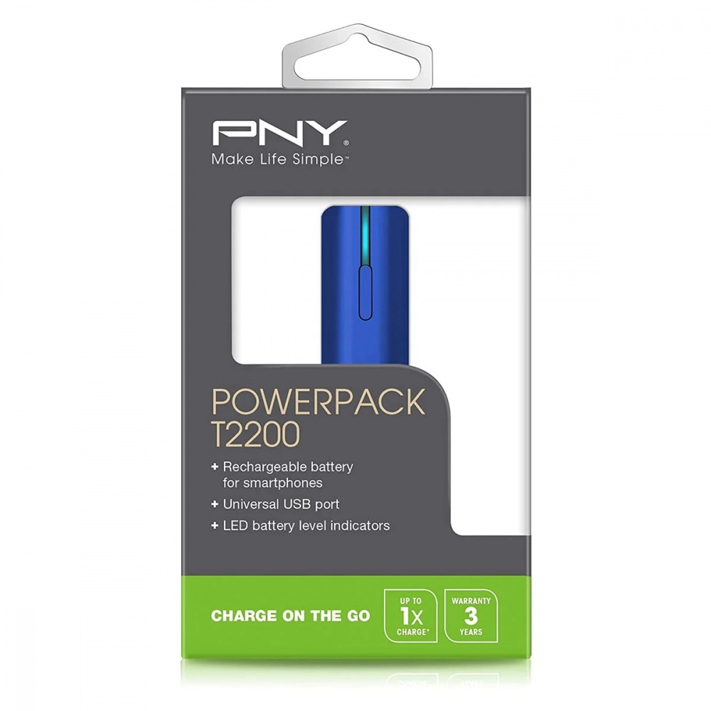 Pny bateria micro usb t2200 color azul