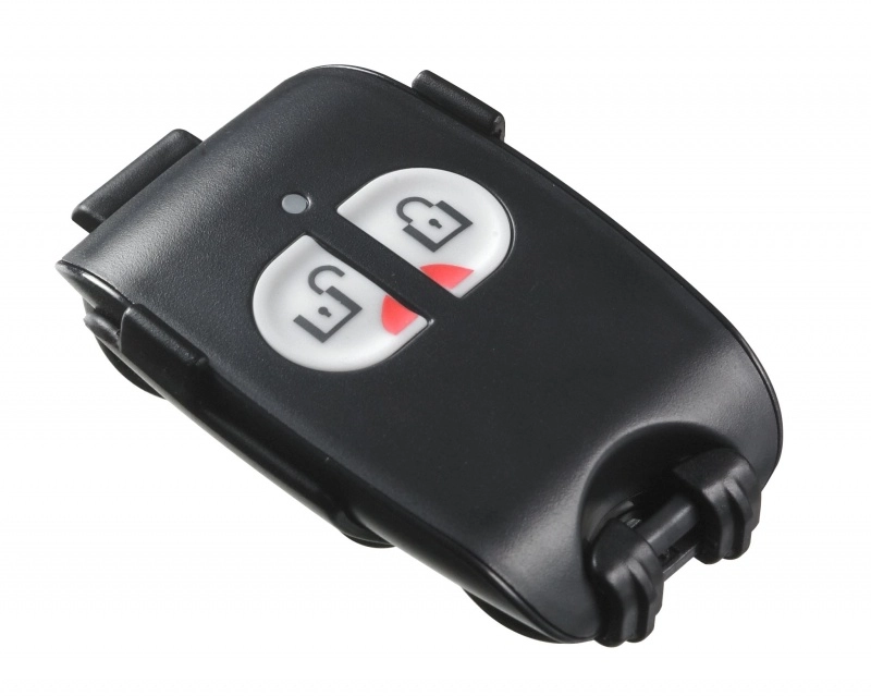 Dsc pg9949 - llavero de 2 botones programables inalámbrico power g con botón de pánico compatible con neo, pro, qolsys e iotega