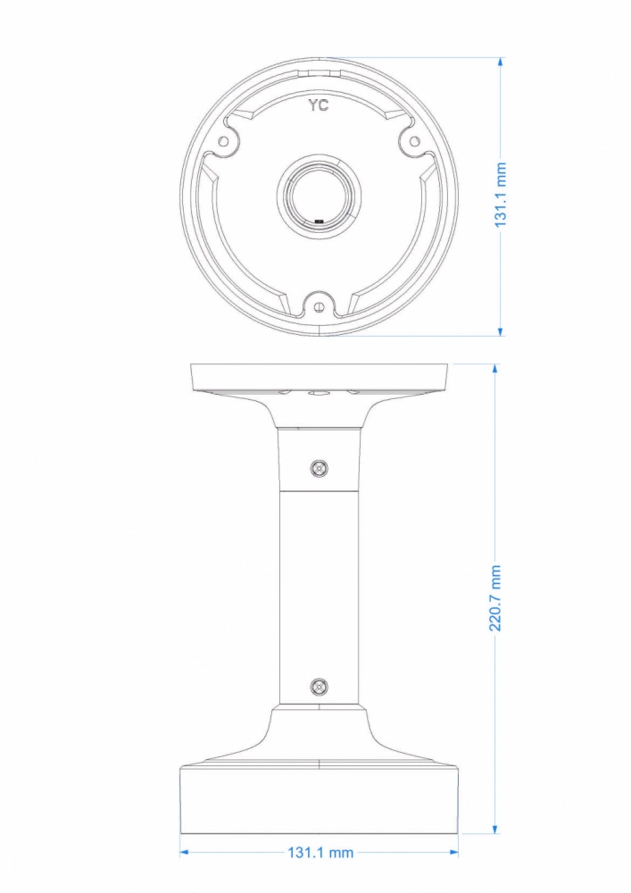 Soporte recto grande para camara fei-360ip
