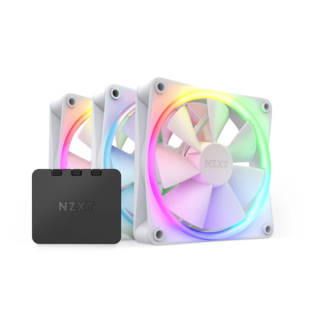 Ventilador pgabinete nzxt (rf-r12tf-w1) f120 rgb, 120mm, blanco