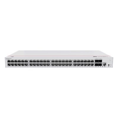 Switch capa 3 administrable  48 puertos gigabit poe  4 sfp uplink  104 gbps  poe perpetuo 380w  istack