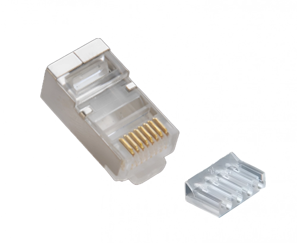 Saxxon s901e - conector plug rj45 para cable utp con guía  cat 6  blindado  paquete 100 piezas