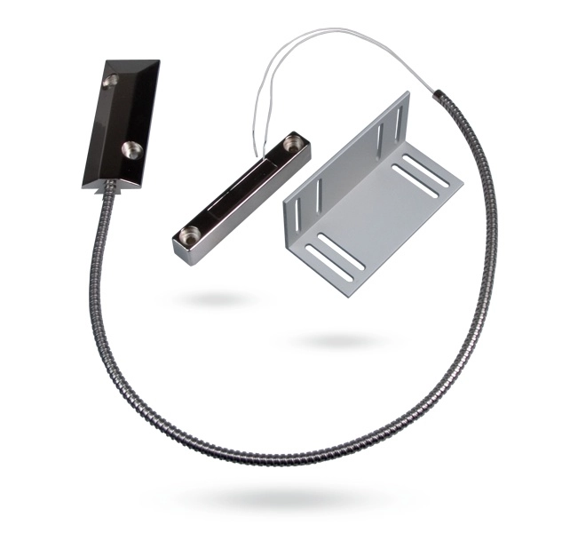 Contacto de metal enrollable tambien para puertas metalicas con cable en tubo blindado
