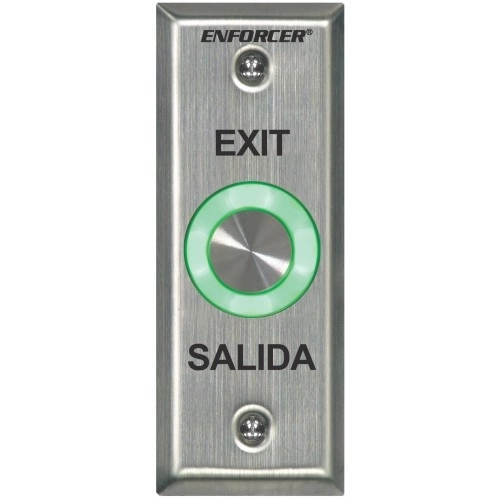 Seco-larm sd6176ss1q - botón de salida piezoeléctrico de acero inoxidable ip 65 con luz led verde  salidas no y nc